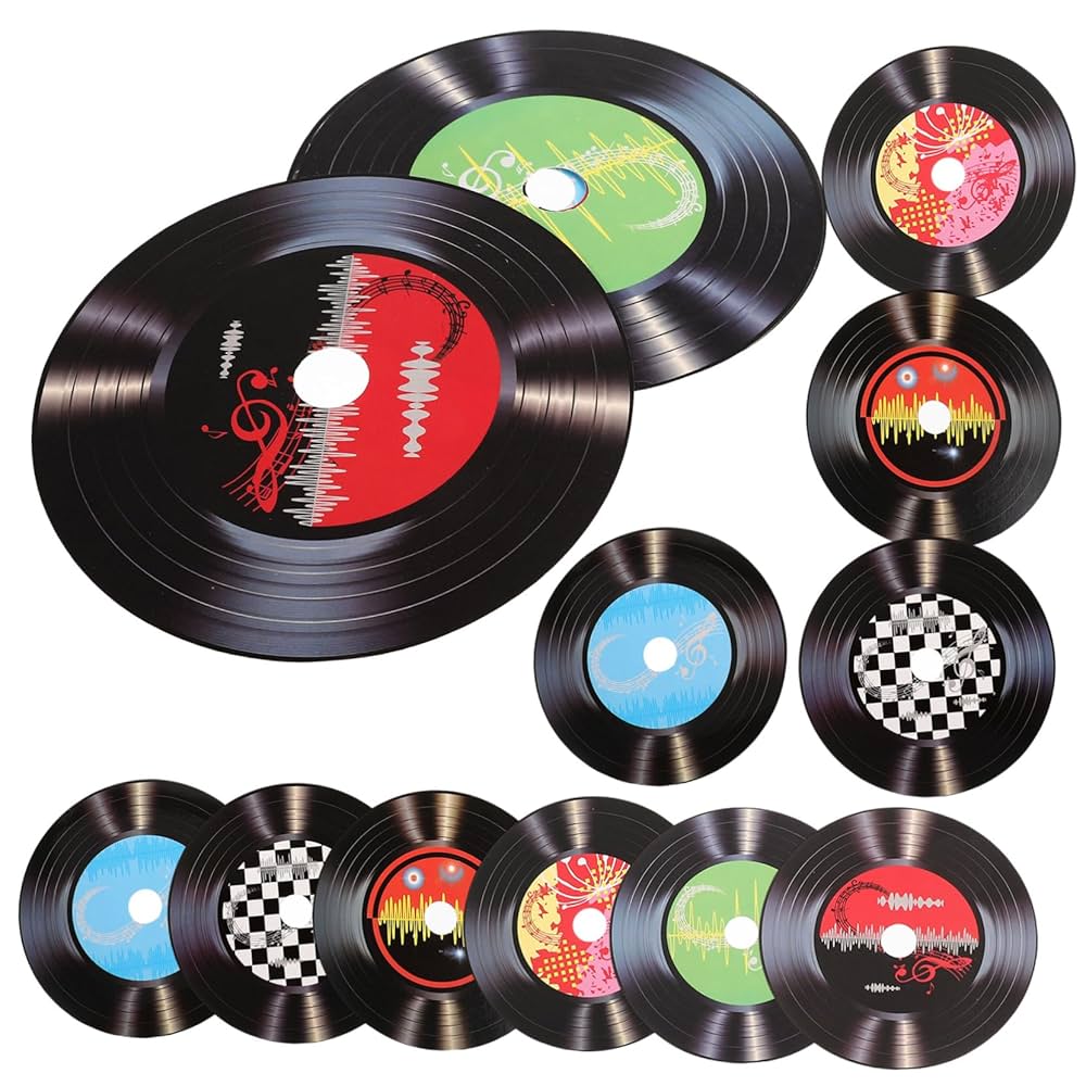 ヴィンテージのレコード かざり、おしゃれ、インテリア、 Amazon.co.jp: HONMEET 12個ビンテージ風 レコード 壁飾り